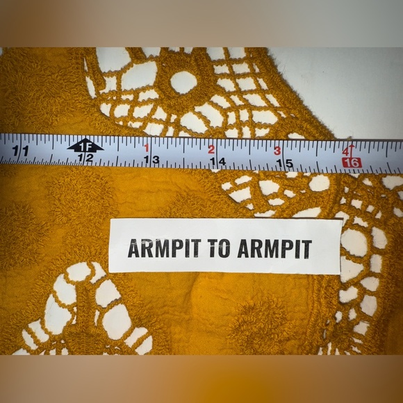 JASTIE Women's Open Knit Crochet Sleeveless Cardigan Dark Yellow Solid Vest MEAS - Picture 4 of 5